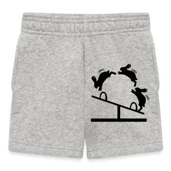 OSTERHASEN SPRINGEN HASEN SCHAUKEL - Baby Shorts - Grau meliert - Vorne