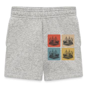 Cutter de pêche vintage – Maritime Nostalgia - Short Bébé - gris chiné - Devant