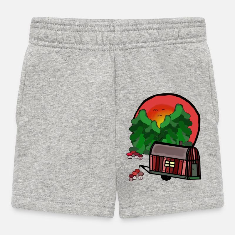 Construction Trailer Nature Ready for Holiday Camping Camping - Baby Shorts - heather grey