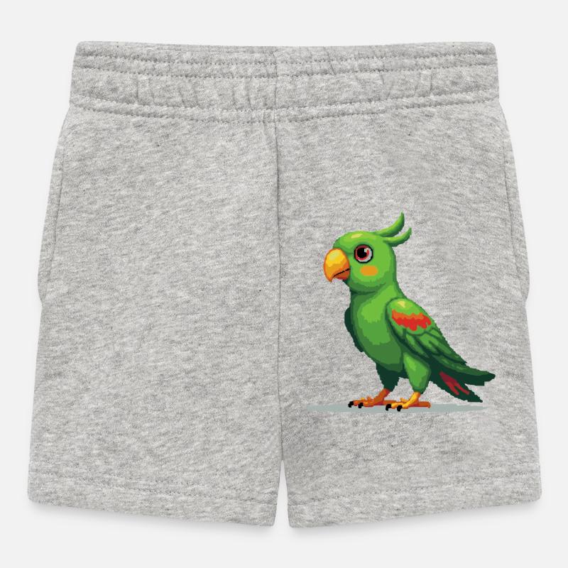 Pixel Parrot – Style rétro 8 bits - Short Bébé - gris chiné