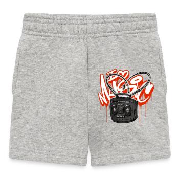 I love Music Ghettoblaster Boombox - Baby Shorts - Grau meliert - Vorne