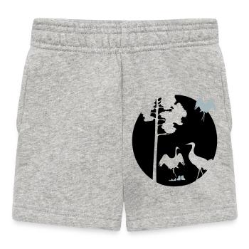 Afrika Kraniche - Baby Shorts - Grau meliert - Vorne