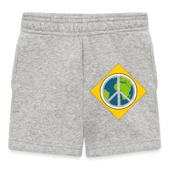 Frieden und Liebe - Baby Shorts - Grau meliert - Vorne