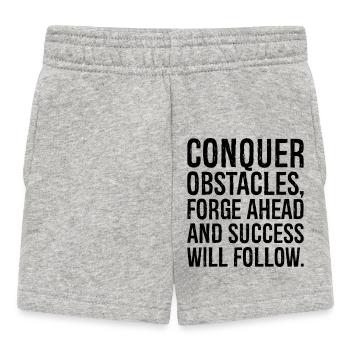 conquer obstacles forge ahead and success will - Baby Shorts - heather grey - Front