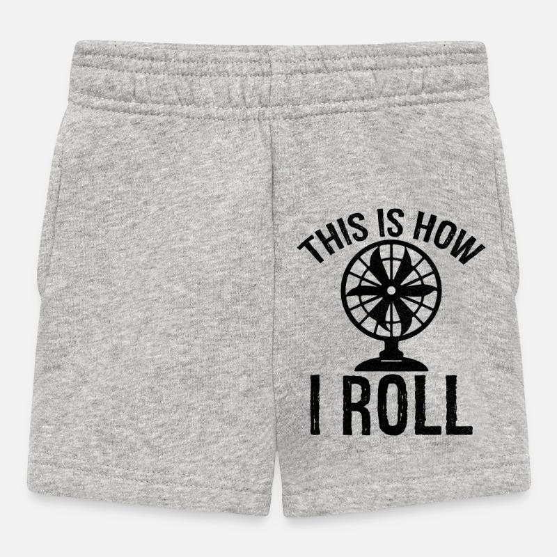 this is how I roll Table fan - Baby Shorts - heather grey