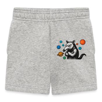 Fourmilier avec des planètes - Short Bébé - gris chiné - Devant