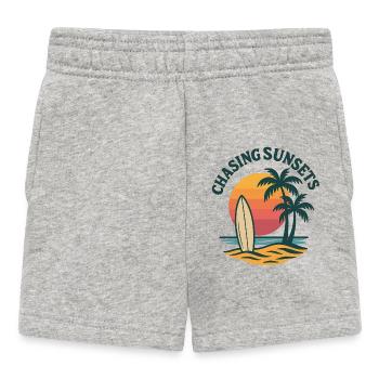 Chasing Sunsets – Surf & Beach Vibes - Baby Shorts - Grau meliert - Vorne