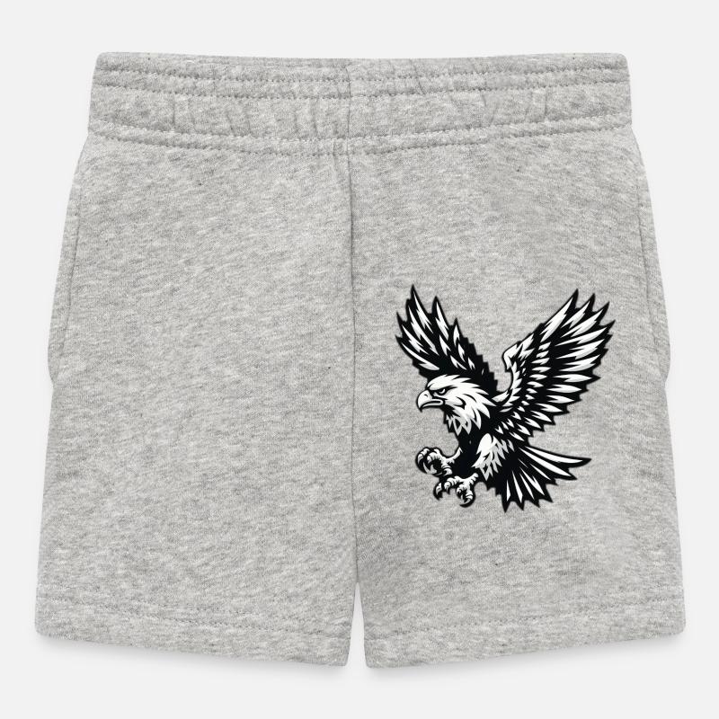 Aigle noir blanc - Short Bébé - gris chiné