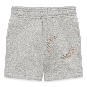 Cadre floral délicat en rose et vert - Short Bébé - gris chiné - Devant