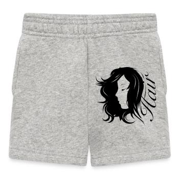 Mädchen Silhouette mit Typografie-Haar - Baby Shorts - Grau meliert - Vorne