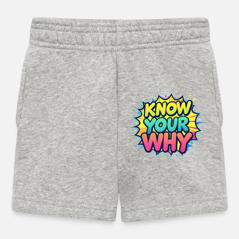Know Your Why - Baby Shorts - heather grey