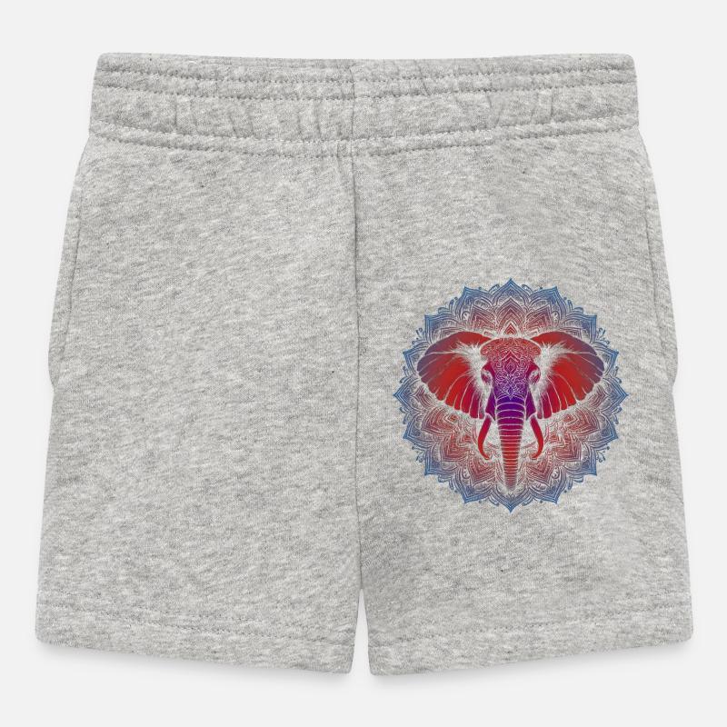 Trifecta Virtues Mandala - Baby Shorts - heather grey