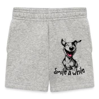 Smiling Dog – Gute-Laune-Motiv für Hundefans - Baby Shorts - Grau meliert - Vorne