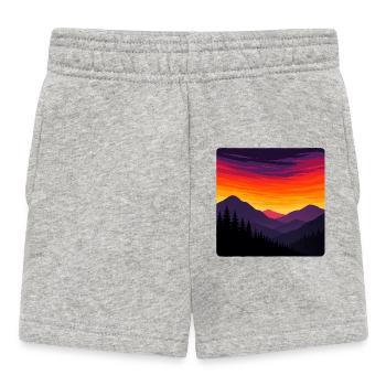 Coucher de soleil sur les montagnes sauvages - Short Bébé - gris chiné - Devant