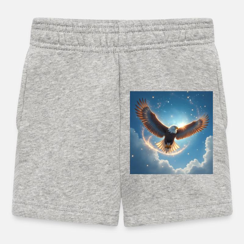 Power Animal Eagle in the Sky - Baby Shorts - heather grey