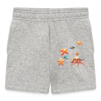 Colorful underwater world with animals - Baby Shorts - heather grey - Front