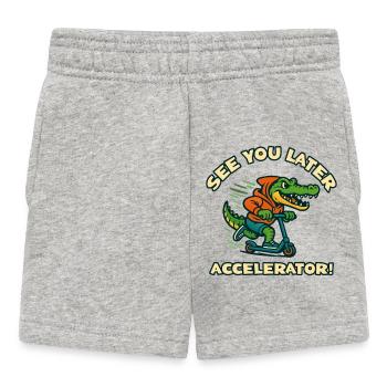 Crocodile en scooter - Short Bébé - gris chiné - Devant