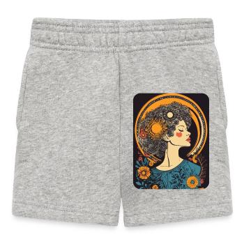 Frauenkopf Blumen Weltfrauentag Kreativ Abstrakte - Baby Shorts - Grau meliert - Vorne