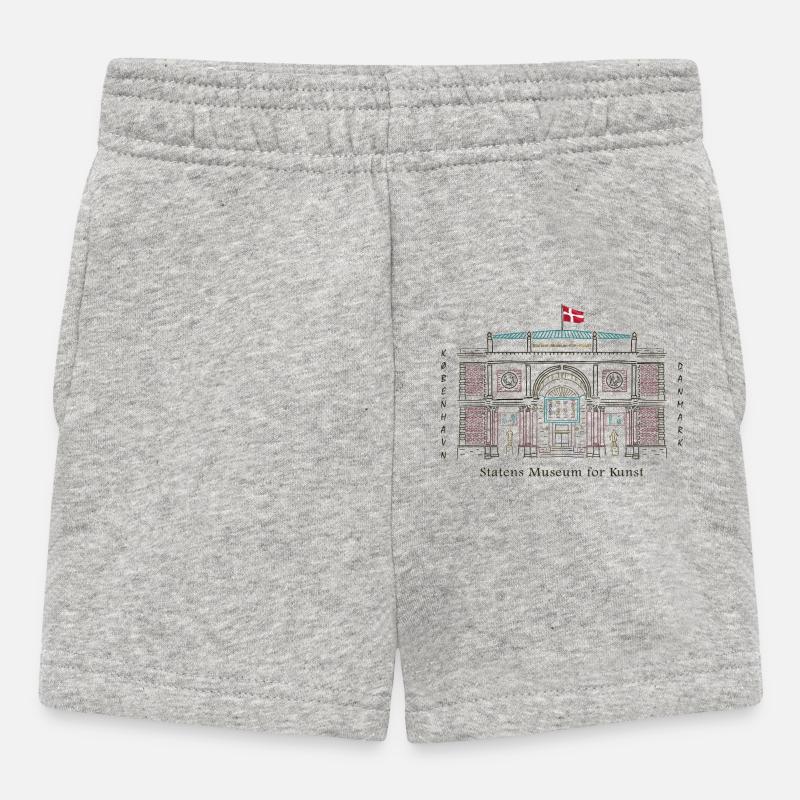 Copenhague, Musée d’art SMK, Dessin Danemark - Short Bébé - gris chiné