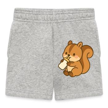 Flask Fluffy Squirrel - Baby Shorts - heather grey - Front