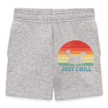 Just chill - holiday crab - Baby Shorts - heather grey - Front