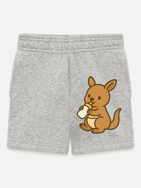 Milchzeit im Beutel - Baby Shorts - Grau meliert