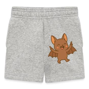 Smiley Bat Baby - Baby Shorts - heather grey - Front