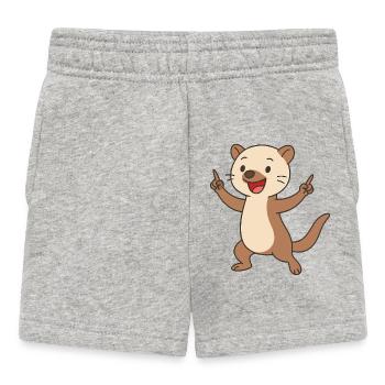 Tanzender Marderzwerg - Baby Shorts - Grau meliert - Vorne
