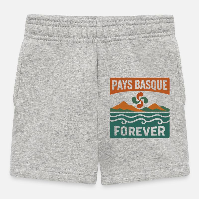 Pays Basque Forever montagne mer - Short Bébé - gris chiné