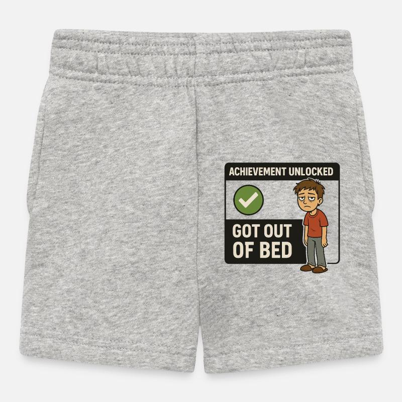 Succès débloqué - Sorti du lit - Short Bébé - gris chiné