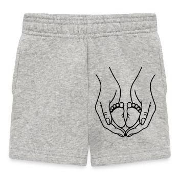 Logo-Hände die Baby-Füsse halten - Baby Shorts - Grau meliert - Vorne