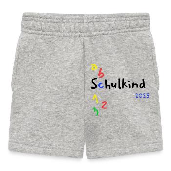 Schulkind ABC 123 mit Jahr 2025 - Baby Shorts - Grau meliert - Vorne