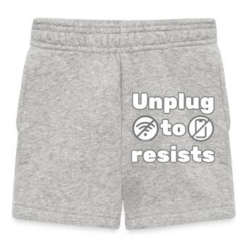 Unplug to Resist – DigitalDetox Statement Design - Baby Shorts - Grau meliert - Vorne