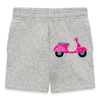 Roller Dots pink Punkte Muster Retro Vintage Fan - Baby Shorts - Grau meliert - Vorne
