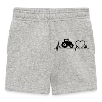 Tractor Heartbeat Farmer - Baby Shorts - heather grey - Front