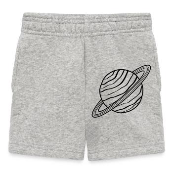 Planète avec anneaux Saturne Uranus Space Doodle - Short Bébé - gris chiné - Devant