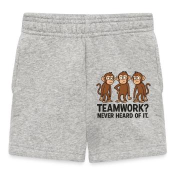 Erschlossene Affenfreundschaft mit Humor - Baby Shorts - Grau meliert - Vorne