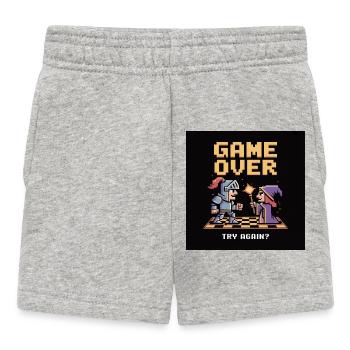 Game Over Pixel Duel Design - Short Bébé - gris chiné - Devant