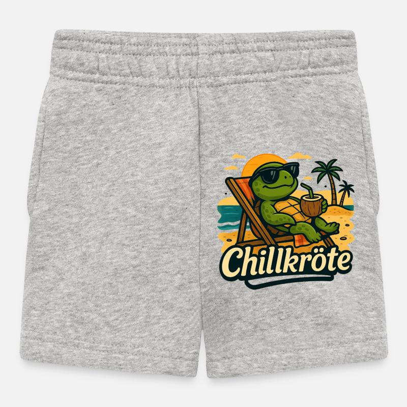 Chillkroete - einfach mal langsam angehen - Baby Shorts - Grau meliert