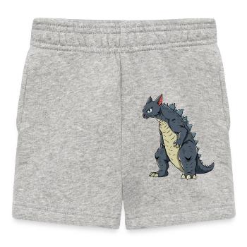 Katze als Echse - Baby Shorts - Grau meliert - Vorne