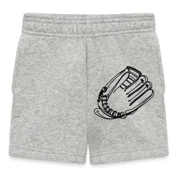 Baseball Handschuh Zeichnung - Baby Shorts - Grau meliert - Vorne