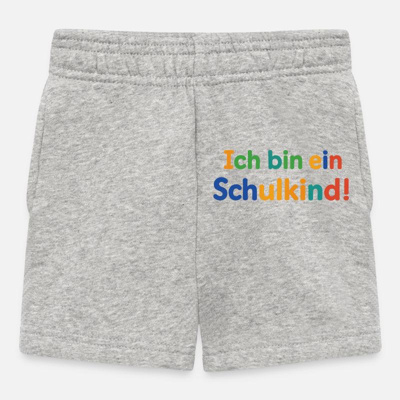 Ich bin ein Schulkind!  - Baby Shorts - Grau meliert
