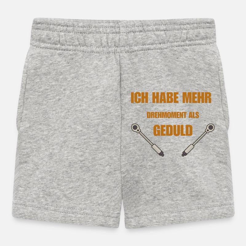 Drehmoment oder Geduld - Baby Shorts - Grau meliert