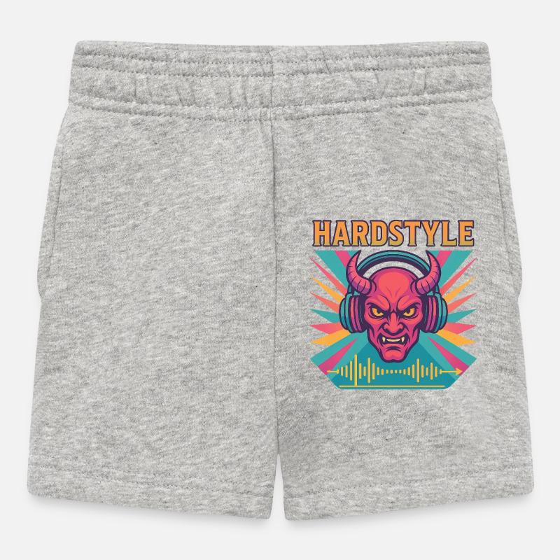 Hardstyle Dämon Design - Baby Shorts - Grau meliert