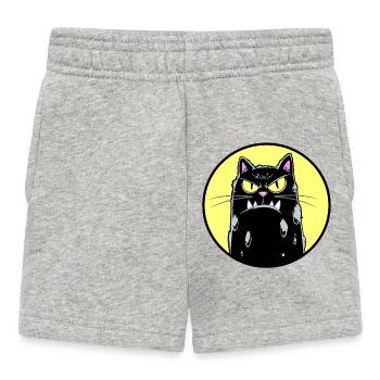 Black cat - Baby Shorts - heather grey - Front