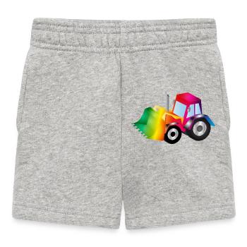 Regenbogen-Bagger voller Farbenfreude - Baby Shorts - Grau meliert - Vorne