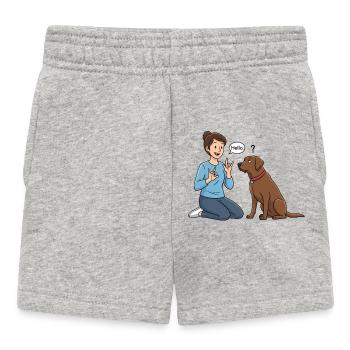 Zeichensprache für Hunde – Hallo ! - Baby Shorts - Grau meliert - Vorne