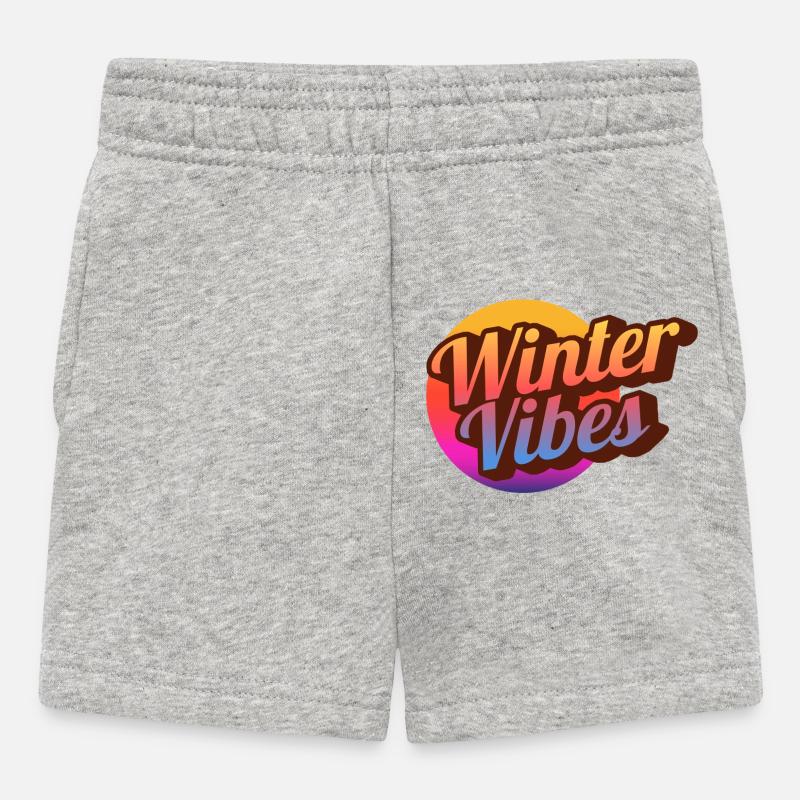 Winter Vibes Retro Gradient - Baby Shorts - heather grey