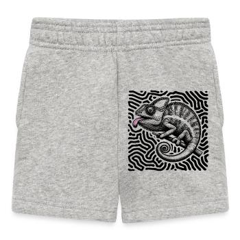Chameleon Psychedelic Maze Art - Baby Shorts - heather grey - Front