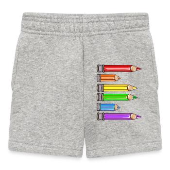 BUCHSTABE E NAMENSGESCHENKE VORNAME SCHULKIND - Baby Shorts - Grau meliert - Vorne